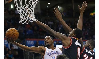 Durant leads Thunder past Trail Blazers 106-90