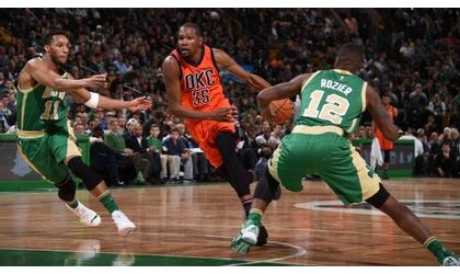 Durant’s 28 points leads Thunder to 130-109 win over Celtics