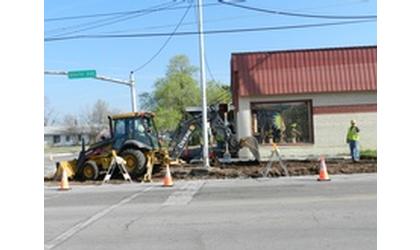 City crews work on intersection
