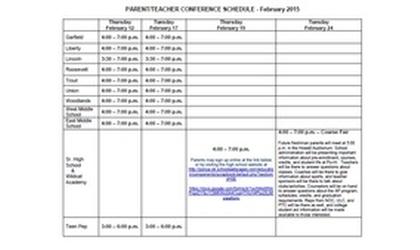 Parent-Teacher conferences scheduled