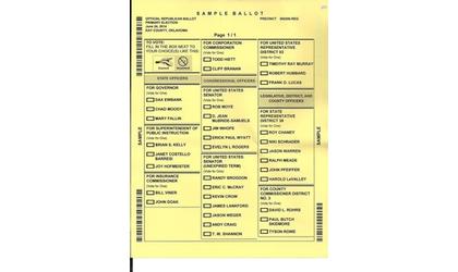 Sample ballots for today’s primary election