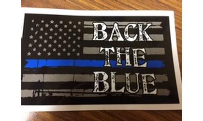 Local company making “Back the Blue” stickers