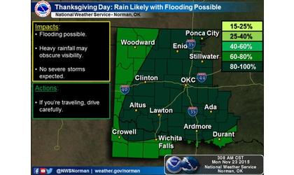 Rainy Thanksgiving expected