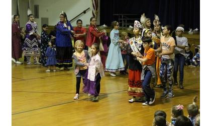 Native dancers visit elementary schools