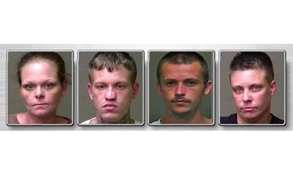 Four arrested on meth charges during traffic stop