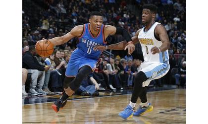 Durant, Westbrook lead Thunder over Nuggets 110-104