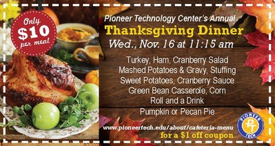 Pioneer Technology Center’s Thanksgiving dinner today!