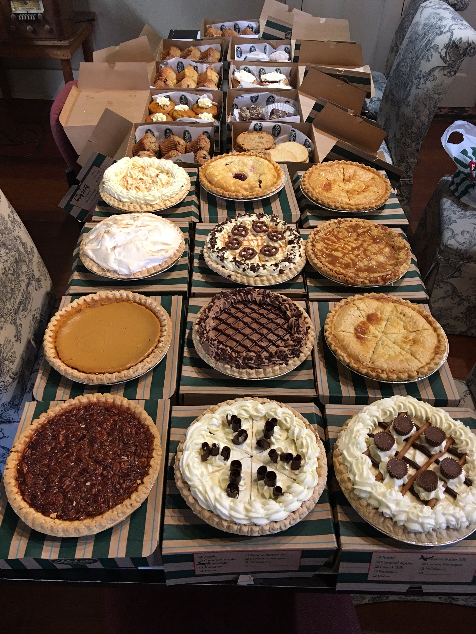 Perkins preparing pies for Thanksgiving
