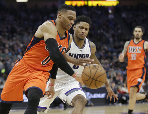 Westbrook gets 20th triple-double, Thunder beat Kings