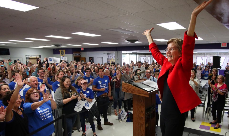 U.S. Sen Elizabeth Warren urges teacher to vote