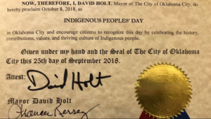 Oklahoma City mayor proclaims Oct. 8 Indigenous Peoples’ Day