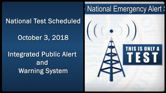 National Wireless Emergency Alert Test today at 1:18 p.m.