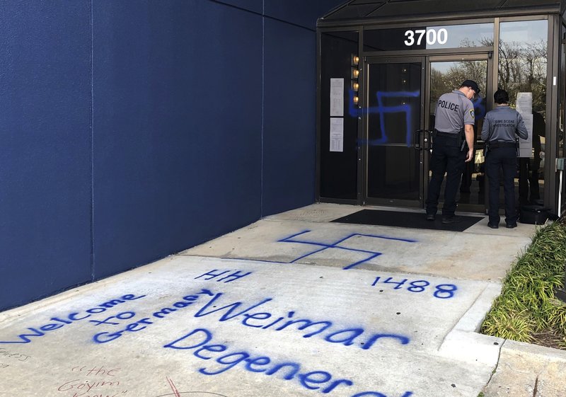 Vandals cover Democratic headquarters with racist graffiti