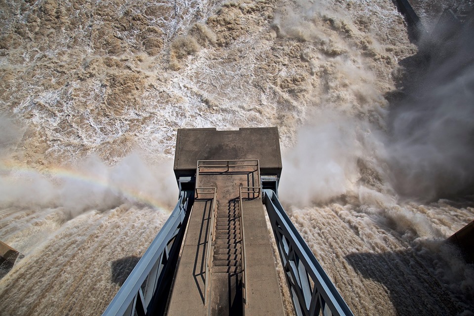 Kaw Dam water release rate dropped drastically