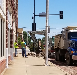 Fourth Street sidewalk being rebuilt
