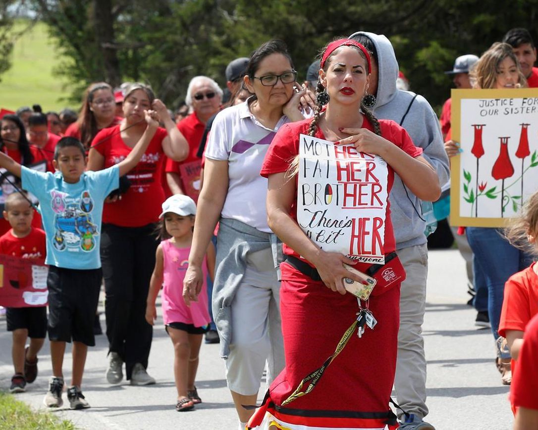 Families of missing indigenous women march in Oklahoma