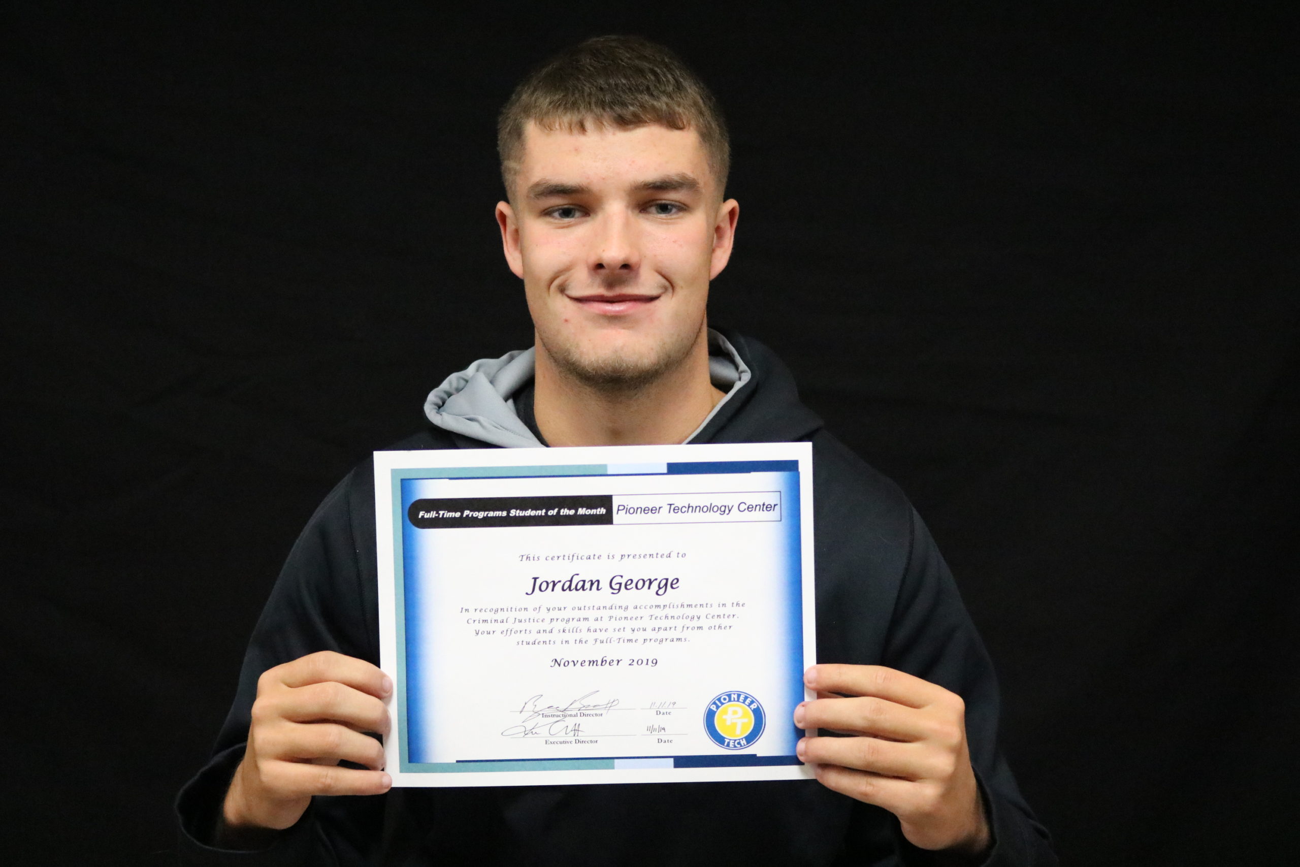 Jordan George named PTC Trade and Industry Student of the Month