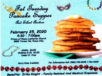 Prince of Peace Lutheran Church holding benefit Fat Tuesday Pancake Supper