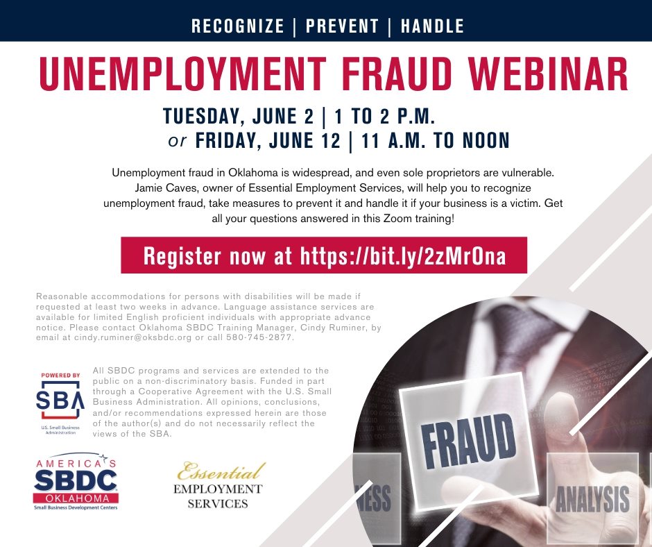 Unemployment Fraud Webinar scheduled for June 2