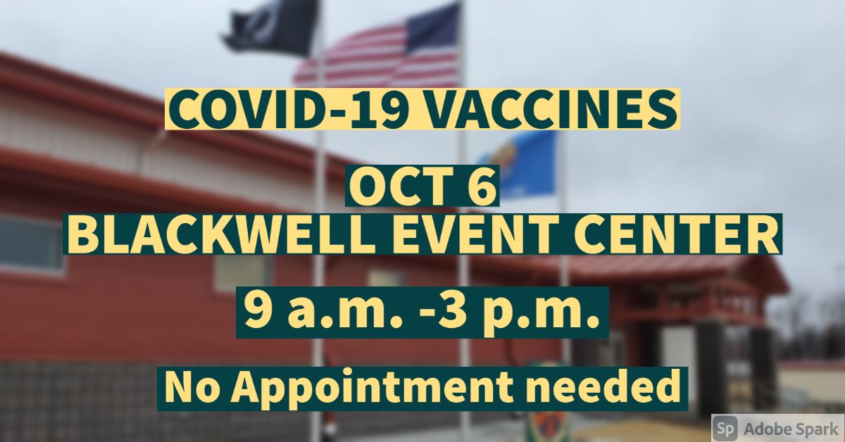 City of Blackwell hosting FREE vaccine pod Oct. 6