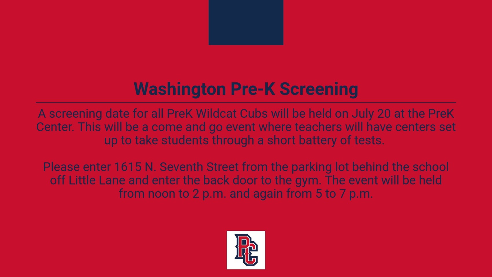 Washington Pre-K Center Holds Screenings for Incoming Students