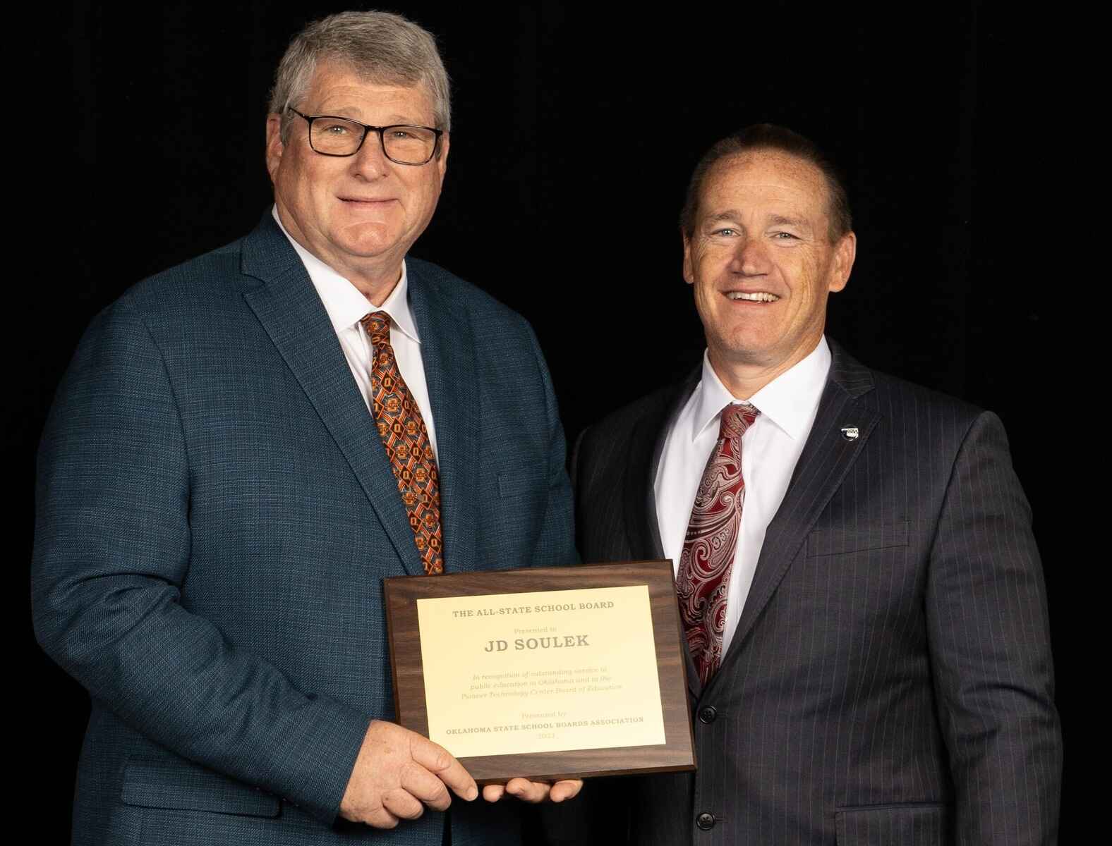 PTC Board Member JD Soulek Receives All State School Board Award