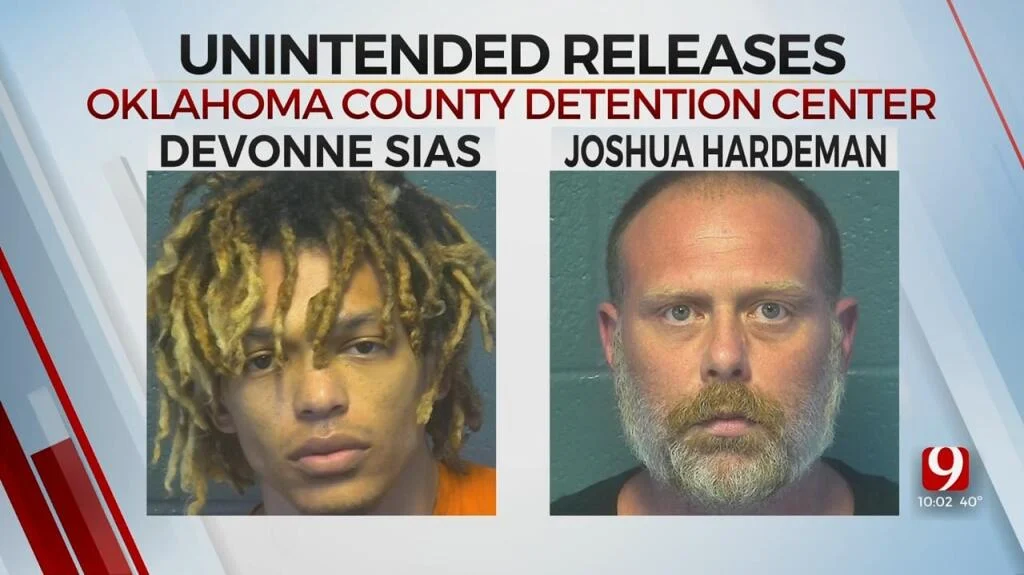 2 INMATES WERE UNINTENTIONALLY RELEASED FROM THE OKLAHOMA COUNTY DETENTION CENTER