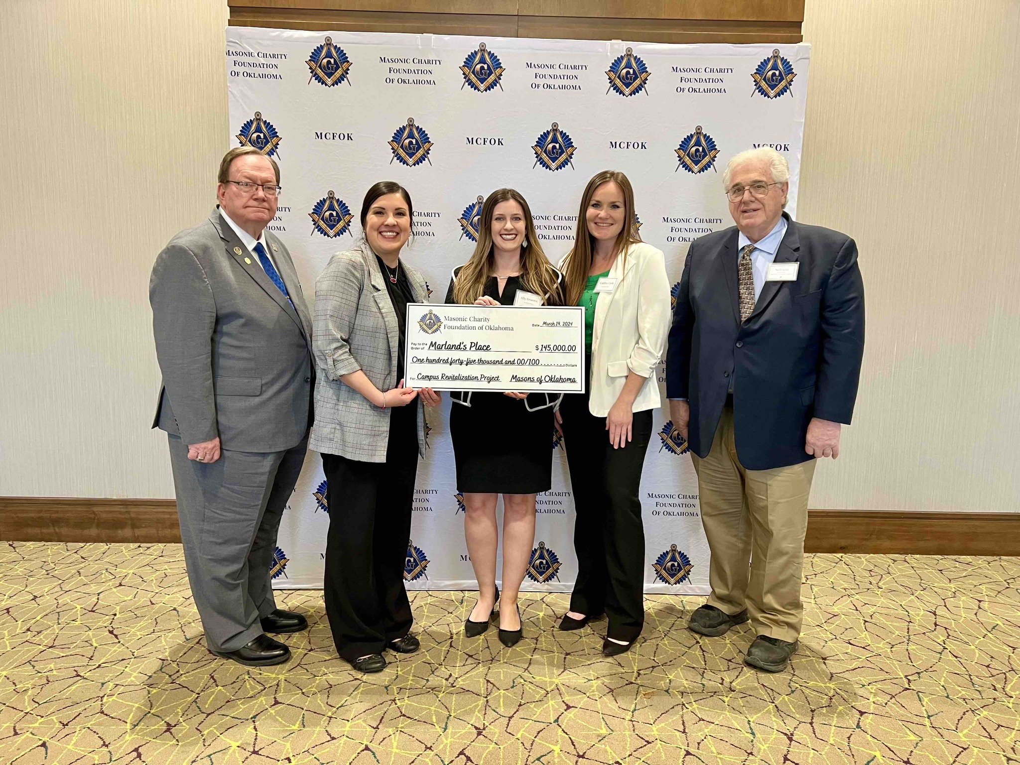 Marland’s Place Receives $145,000 Grant From the Masonic Charity Foundation of Oklahoma
