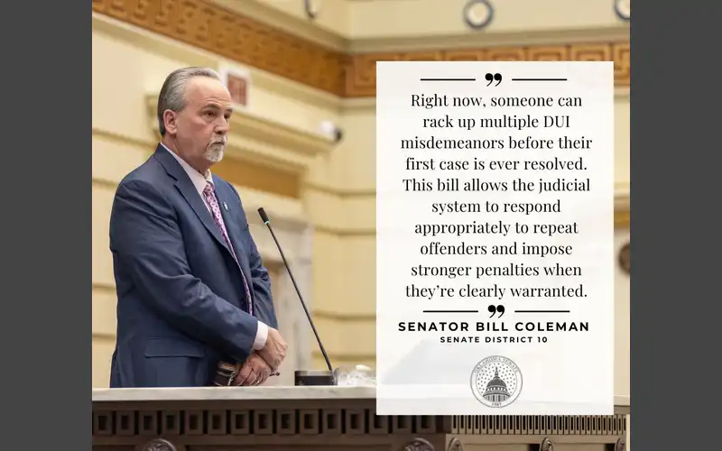 Sen. Coleman’s Bill to Increase Penalties for Repeat DUI Offenders Passes Committee