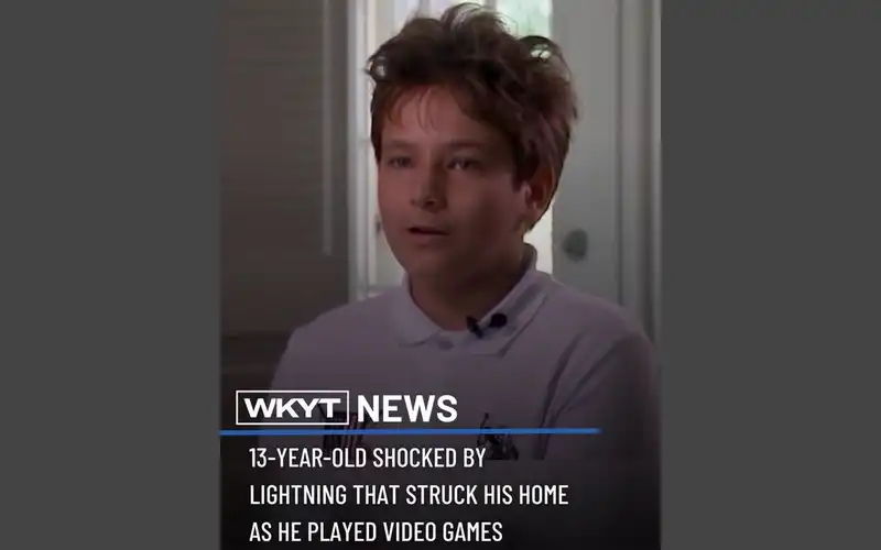 13-year-old shocked by lightning that struck his home in Texas as he played video games
